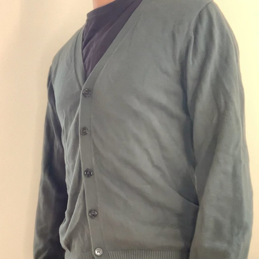 21 Men Medium Green Cardigan